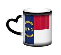ZTPOWQA North Carolina State Flag Print Starry Sky Color-Changing Heat-Sensitive Ceramic Mug Coffee Anniversary Holiday