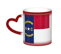 ZTPOWQA North Carolina State Flag Print Starry Sky Color-Changing Heat-Sensitive Ceramic Mug Coffee Anniversary Holiday