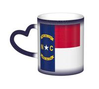 ZTPOWQA North Carolina State Flag Print Starry Sky Color-Changing Heat-Sensitive Ceramic Mug Coffee Anniversary Holiday