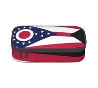 ZTPOWQA Ohio State Flag Print Pencil Case Functional Stylish Teenagers Girls Adults School College Everyday Use