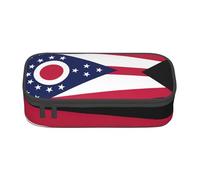 ZTPOWQA Ohio State Flag Print Pencil Case Functional Stylish Teenagers Girls Adults School College Everyday Use