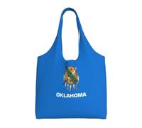 ZTPOWQA Oklahoma State Flag Print Extra-Large Canvas Tote Bag Eco-Friendly Shoulder Bags Shopping Travel Daily Handbag