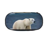 ZTPOWQA Polar Bear Print Fashionable Pencil Case Functional Pen Pouch School Travel Office Use Convenience