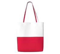 ZTPOWQA Polish Flag Print Canvas Shoulder Bag Large Capacity Tote Shopping Everyday Use Weekend Adventures