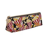 ZTPOWQA Popcorn Print Print Adults Triangular Pencil Case Stylish Large-Capacity Pouch Stationery Organizer