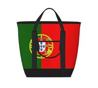ZTPOWQA Portuguese Flag Print Large Capacity Insulated Tote Bag Beach Food Delivery Daily Life Outdoor Activities