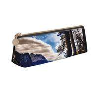 ZTPOWQA Rocky Mountain Range Print Adults Triangular Pencil Case Stylish Large-Capacity Pouch Stationery Organizer