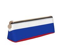 ZTPOWQA Russian Flag Print Adults Triangular Pencil Case Stylish Large-Capacity Pouch Stationery Organizer