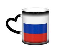 ZTPOWQA Russian Flag Print Starry Sky Color-Changing Heat-Sensitive Ceramic Mug Coffee Anniversary Holiday