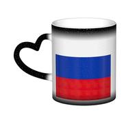 ZTPOWQA Russian Flag Print Starry Sky Color-Changing Heat-Sensitive Ceramic Mug Coffee Anniversary Holiday