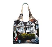 ZTPOWQA San Francisco Print Extra-Large Canvas Tote Bag Eco-Friendly Shoulder Bags Shopping Travel Daily Handbag