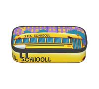 ZTPOWQA School Bus Print Pencil Case Functional Stylish Teenagers Girls Adults School College Everyday Use