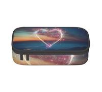 ZTPOWQA Shooting Star Heart Print Pencil Case Functional Stylish Teenagers Girls Adults School College Everyday Use