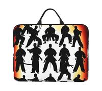 ZTPOWQA Silhouettes Of Martial Print Laptop Case Sleeve Waterproof Portable Computer Bag For Office Travel Business