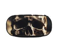 ZTPOWQA Skull Rock Roll Skeleton Bone Print Fashionable Pencil Case Functional Pen Pouch School Travel Office Use Convenience