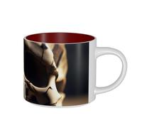 ZTPOWQA Skull Rock Roll Skeleton Bone Print Men Women Large Capacity Ceramic Mugs Home Office Kitchen Cafe Outdoor Gifting