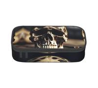 ZTPOWQA Skull Rock Roll Skeleton Bone Print Pencil Case Functional Stylish Teenagers Girls Adults School College Everyday Use
