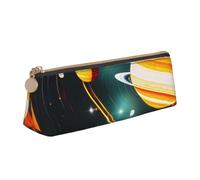 ZTPOWQA Solar System Jupiter Saturn Print Adults Triangular Pencil Case Stylish Large-Capacity Pouch Stationery Organizer
