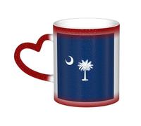ZTPOWQA South Carolina Flag Print Starry Sky Color-Changing Heat-Sensitive Ceramic Mug Coffee Anniversary Holiday