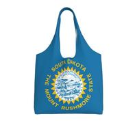 ZTPOWQA South Dakota Flag Print Extra-Large Canvas Tote Bag Eco-Friendly Shoulder Bags Shopping Travel Daily Handbag