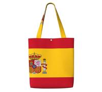 ZTPOWQA Spanish Flag Print Canvas Shoulder Bag Large Capacity Tote Shopping Everyday Use Weekend Adventures