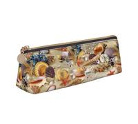 ZTPOWQA Starfish Seashell Sandy Beach Theme Print Teenagers Pencil Case Large Capacity High Organizer Bag School Daily Essentials