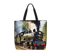 ZTPOWQA Steam Little Train Print Eco-Friendly Extra-Large Organizer Bag Shoulder Tote Work Shopping Beach Travel
