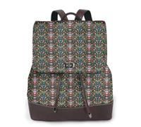ZTPOWQA Sugar Horror Skull And Flowers Print Stylish Women'S Leather Backpack Travel Bag For Ladies Adjustable Straps Multiple