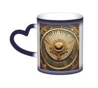 ZTPOWQA Sun Old Egyptian Timeless Grace Print Starry Sky Color-Changing Heat-Sensitive Ceramic Mug Coffee Anniversary Holiday
