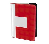 ZTPOWQA Swiss Flag Print Men Women Passport Travel Document Stylish Secure Wallet Leather Case Accessory