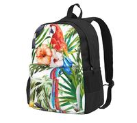 ZTPOWQA Toucans Parrot Palm Tree Leaves Print Adult Backpack Water-Resistant Lightweight Commuters Outdoor Adventurers Picnics