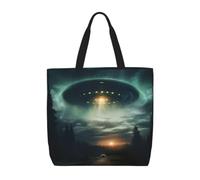 ZTPOWQA Ufo At Night Print Eco-Friendly Extra-Large Organizer Bag Shoulder Tote Work Shopping Beach Travel