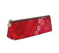 ZTPOWQA Valentine's Day Red Heart Flower Print Teenagers Pencil Case Large Capacity High Organizer Bag School Daily Essentials