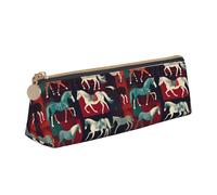 ZTPOWQA Various Kinds of Horses Print Teenagers Pencil Case Large Capacity High Organizer Bag School Daily Essentials