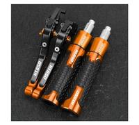 ZTQLIJQF Grips for H&ONDA NX650 J-X Dominator Motorcycle Handgrips Extendable Brake Clutch Levers Handlebar Grips Ends(Orange)