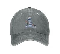 ZTQTQZZ Washed Denim Adjustable Baseball Cap Life is Better with Books a hot Drink and a Friend Indigo Blue Background Brown White and Blue Beagles and Cats Cap Cowboy Hat