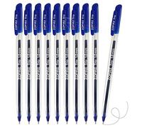 ZTrio Ballpoint Pens, 1.0mm Medium Point, BLUE, Pack of 10, Smooth Ball Pens, Ideal for Writing Sketching Note-taking Drawing, School Office Use, iVAIDEX