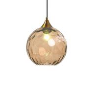 ZTTECH 200mm Amber Glass Pendant Light Vintage Hanging Lamp with Bronze Gold Holder E27 Glass Lamp Indoor Lighting for Kitchen Island Dining Table Bedroom Living Room (Amber, 200 mm)