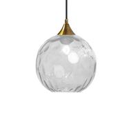 ZTTECH 200mm Clear Glass Pendant Light Vintage Hanging Lamp with Bronze Gold Holder E27 Glass Lamp Indoor Lighting for Kitchen Island Dining Table Bedroom Living Room (Transparent, 200 mm)