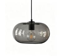ZTTECH 30cm Modern Smoke Grey Glass Pendant Light E27 Adjustable Height