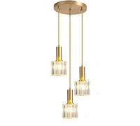 ZTTECH Modern Mini Crystal Pendant Light for Kitchen Island Dining Room Bedroom,Gold Base Crystal Ceiling Lamp Hanging Light (1-Light) (3-Light)