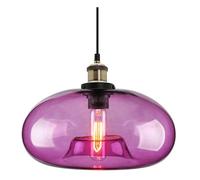 ZTTECH TECH 28cm Purple Glass Pendant Light Industrial Vintage Hanging Light for Kitchen Island Bedroom Dining Room Adjustable Height E27 Bulb Compatible (Purple)
