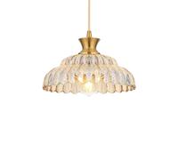 ZTTECH Vintage Glass Pendant Light Adjustable Height E27 Hanging Lamp for Kitchen Dining Room Bedroom Living Room (Gold+Amber)