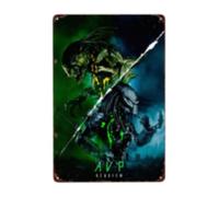 ZTTN Aliens vs Predator Movie Requiem Retro Metal Tin Sign Plaque Poster Wall Decor Art Shabby Chic Gift Suitable for indoor/outdoor 12x17 Inches