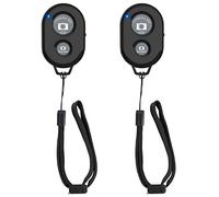 Zttopo Bluetooth Wireless Camera Remote Control For Smartphones Selfie Stick Shutter Release Camera Remote Control Compatible With iPhone/Android/Bluetooth Devices clicker (Black, 2PCS)