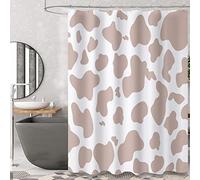 ZTTXL Cow Print Shower Curtain, Brown Cow Print, Polyester Fabric Set with Hooks (72" x 72")