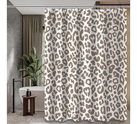 ZTTXL Leopard Shower Curtain (72" x 72"), Dark Brown Leopard Print, Polyester Fabric Shower Curtain Set for Bathroom with 12 Hooks