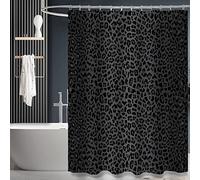 ZTTXL Printed Polyester Fabric Shower Curtain for Bathroom with 12 Hooks, 72" x 78", Black Leopard/Cheetah Print