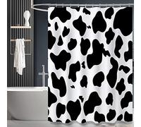 ZTTXL Shower Curtain (60" x 72"), Black Cow Print Polyester Fabric Shower Curtain Set for Bathroom with 12 Hook