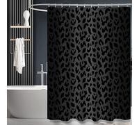 ZTTXL Shower Curtain (72" x 78"), Black Leopard Cheetah Print, Polyester Fabric Shower Curtain Set for Bathroom with 12 Hook